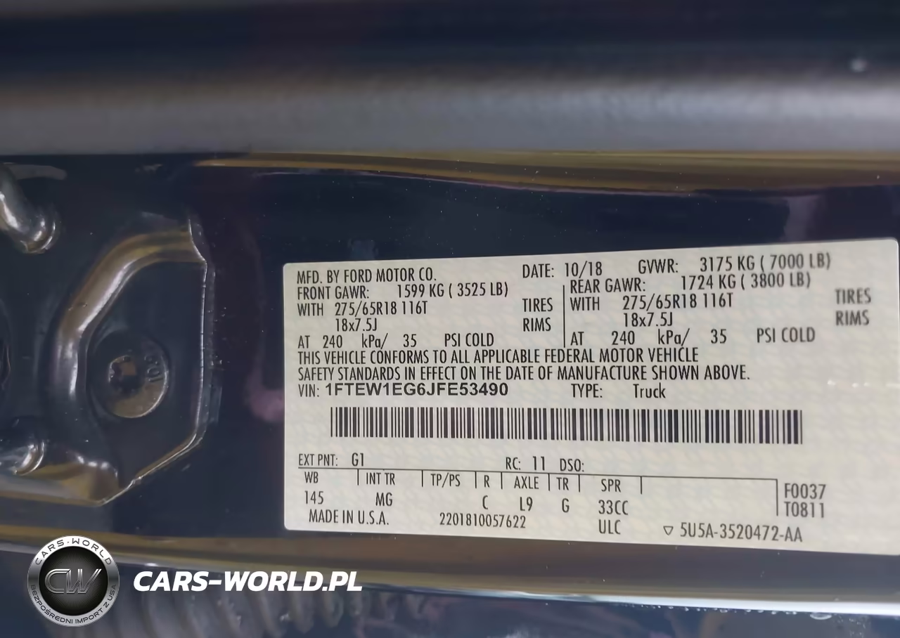 2018 Ford F-150 Xlt VIN:1FTEW1EG6JFE53490 - 9