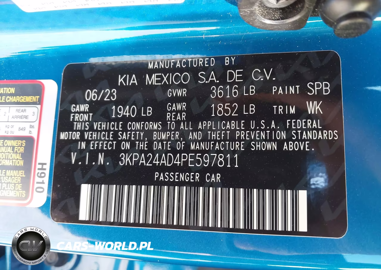 2023 Kia Rio S VIN:3KPA24AD4PE597811 - 9