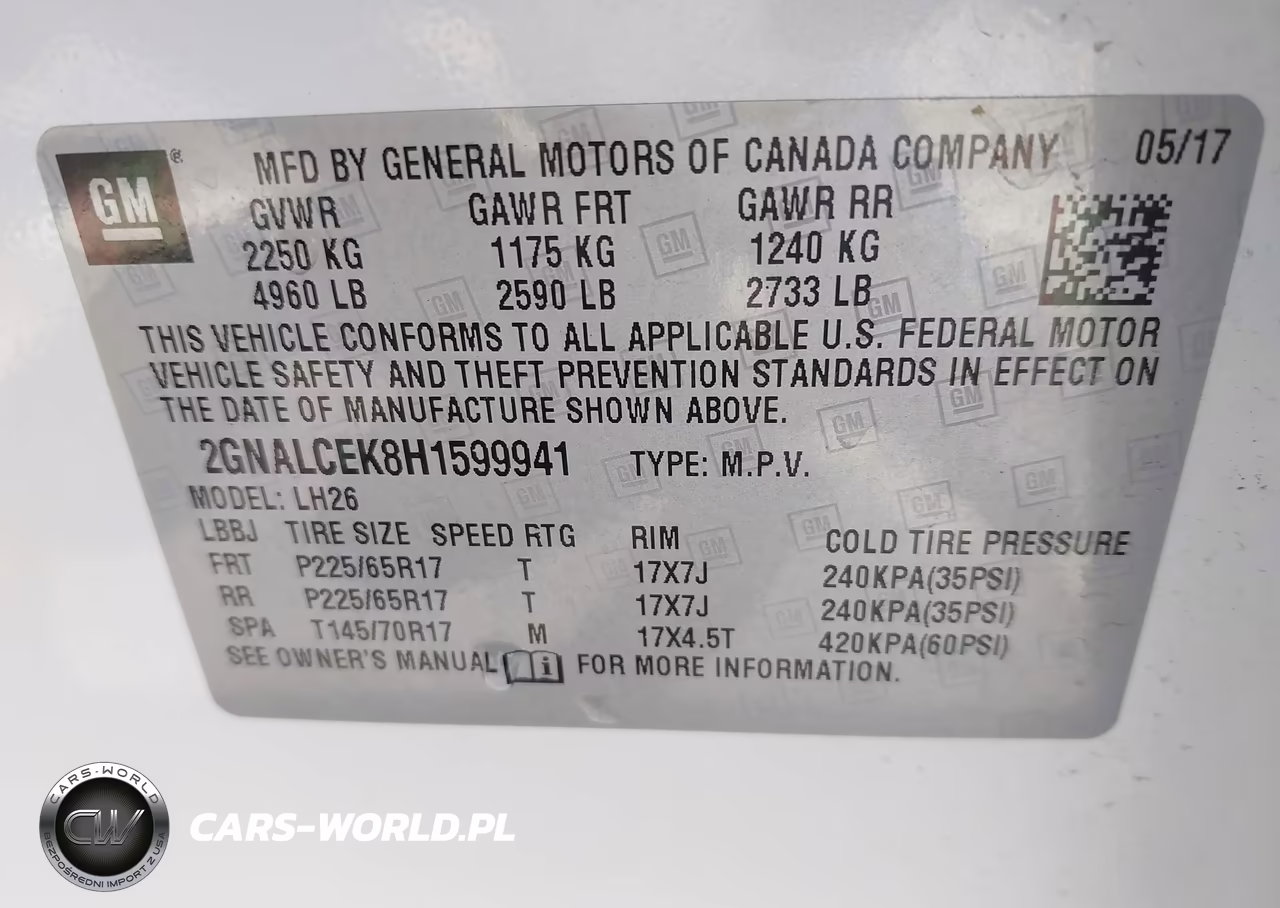 2017 Chevrolet Equinox Lt VIN:2GNALCEK8H1599941 - 9
