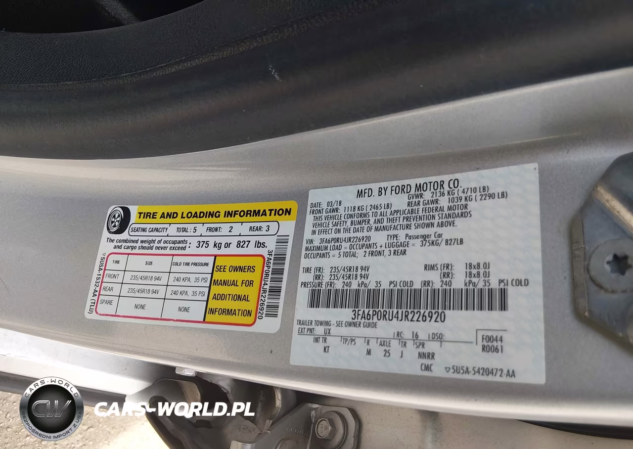 2018 Ford Fusion Hybrid Titanium VIN:3FA6P0RU4JR226920 - 9