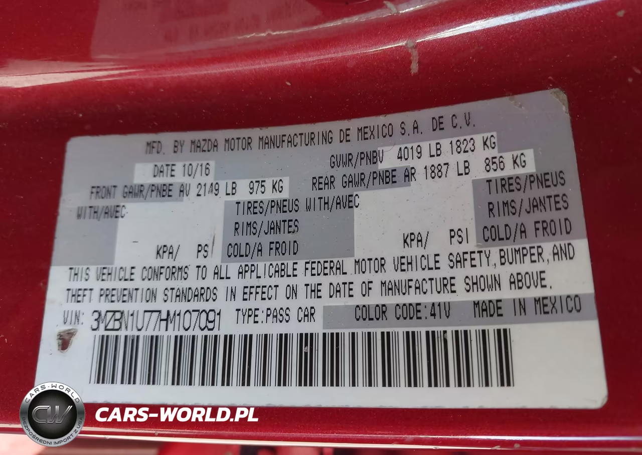 2017 Mazda Mazda3 Sport VIN:3MZBN1U77HM107091 - 17