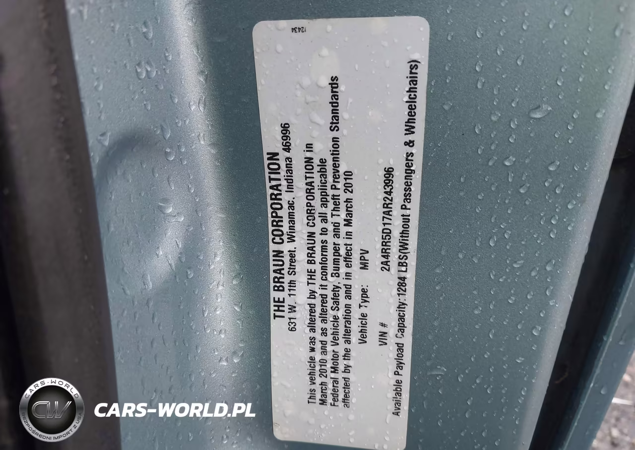 2010 Chrysler Town & Country Touring VIN:2A4RR5D17AR243996 - 9