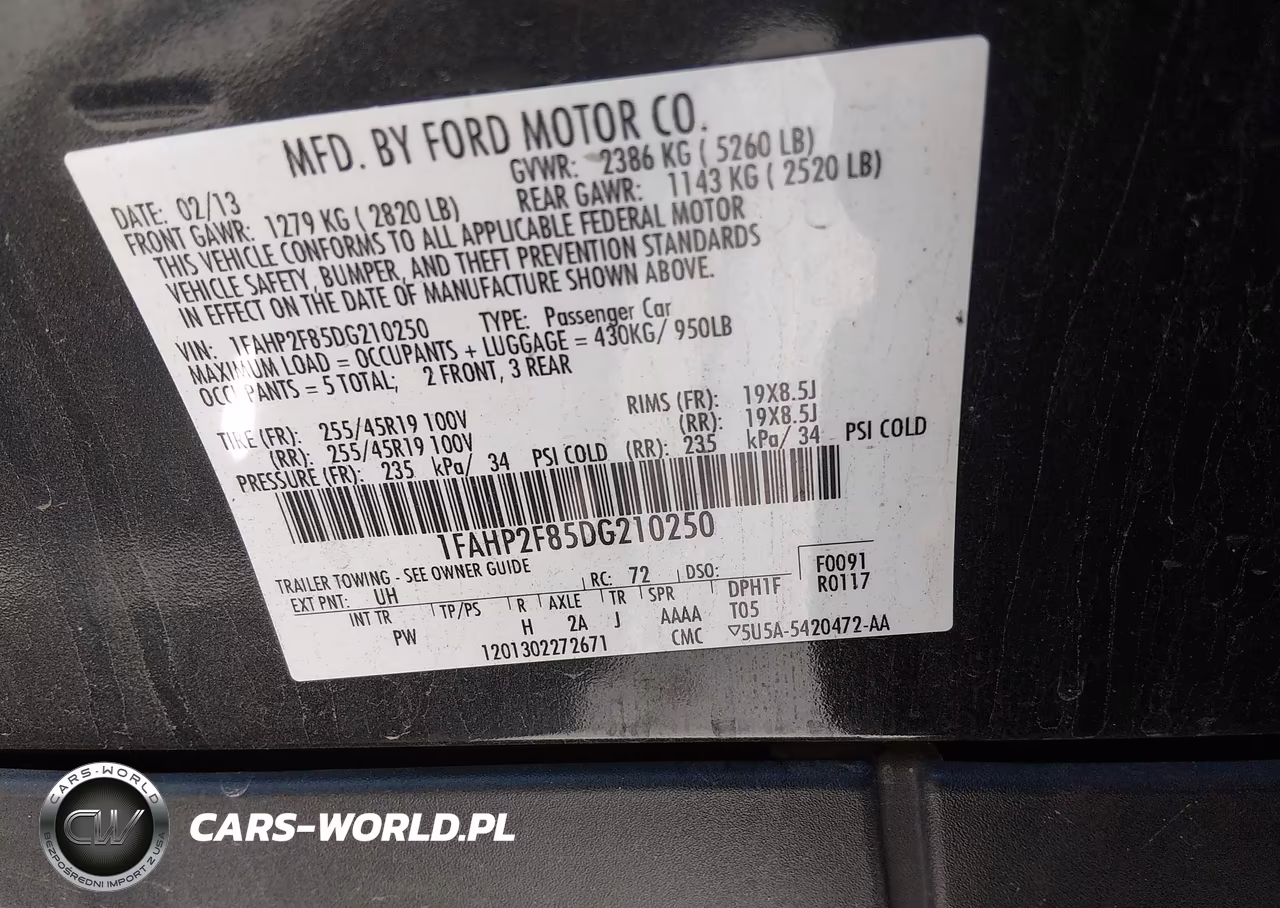 2013 Ford Taurus Limited VIN:1FAHP2F85DG210250 - 9