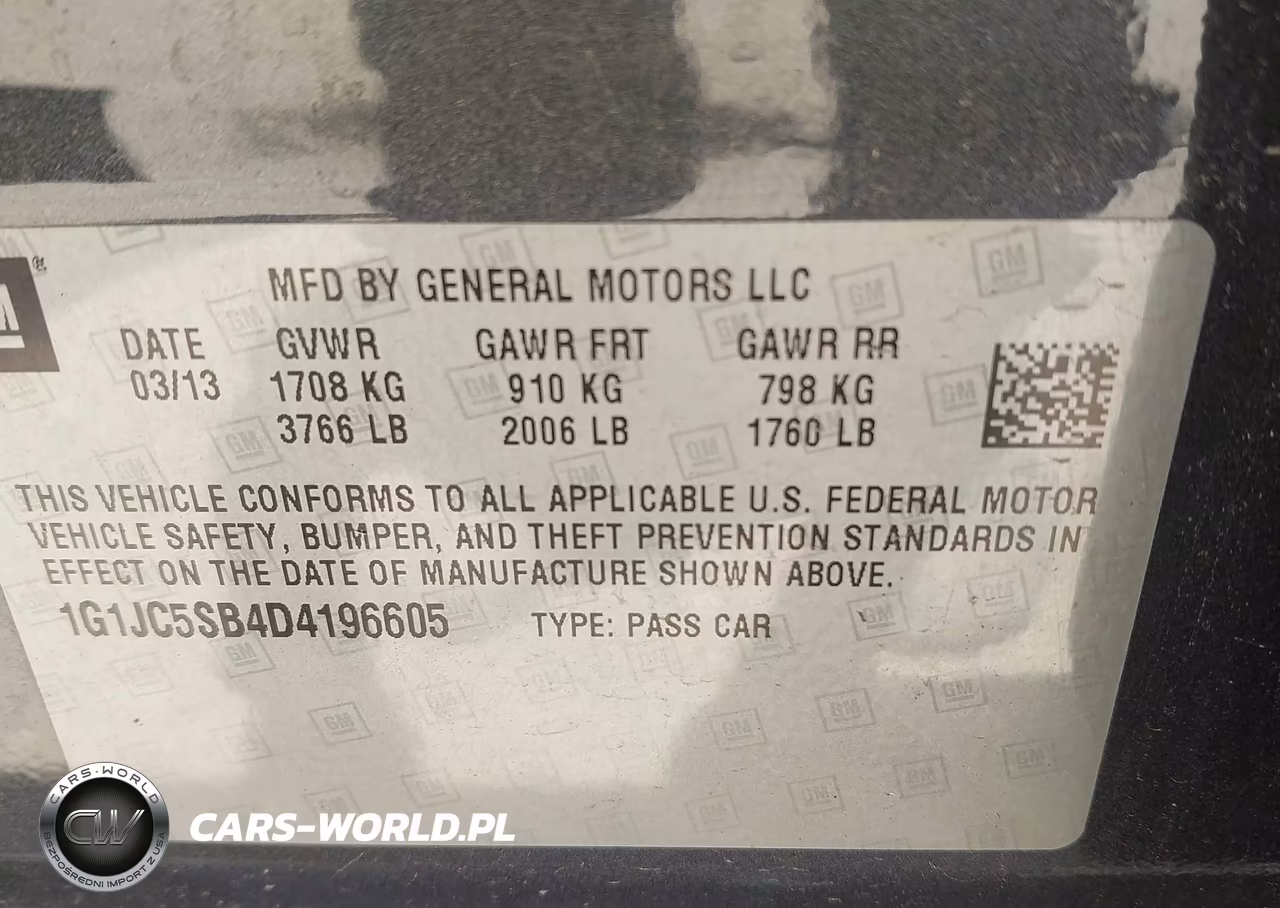 2013 Chevrolet Sonic Lt Auto VIN:1G1JC5SB4D4196605 - 9