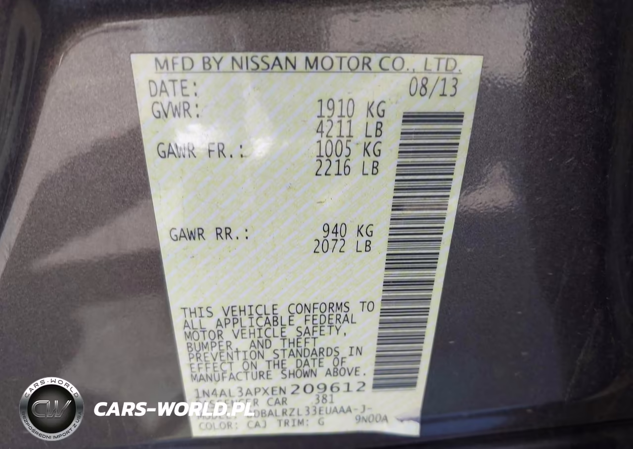 2014 Nissan Altima 2.5 S VIN:1N4AL3APXEN209612 - 9