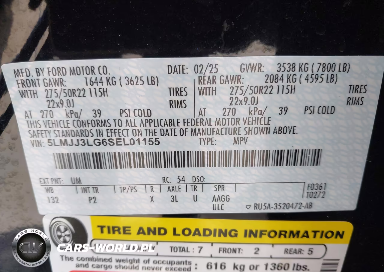 2025 Lincoln Navigator Reserve L VIN:5LMJJ3LG6SEL01155 - 9