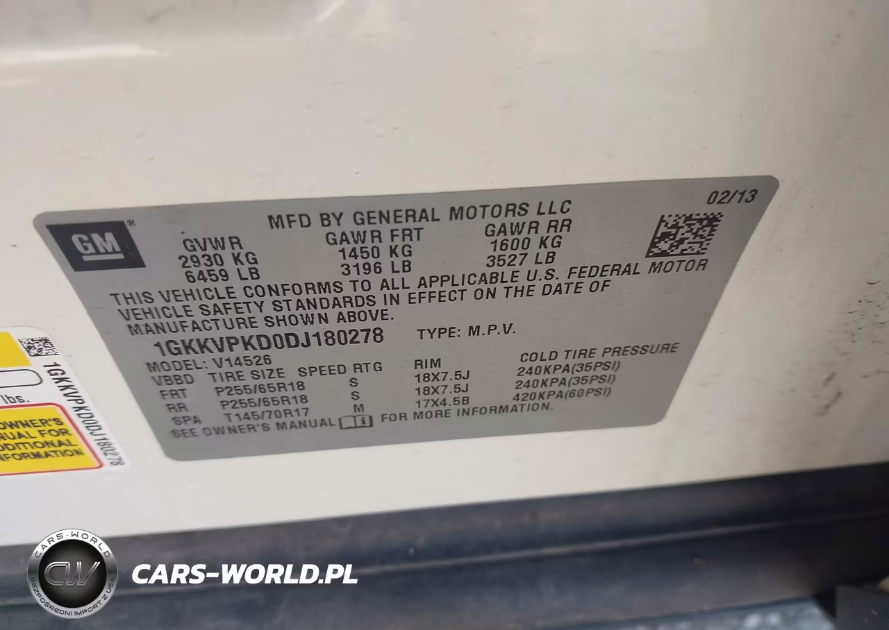 2013 GMC Acadia Sle-2 VIN:1GKKVPKD0DJ180278 - 9