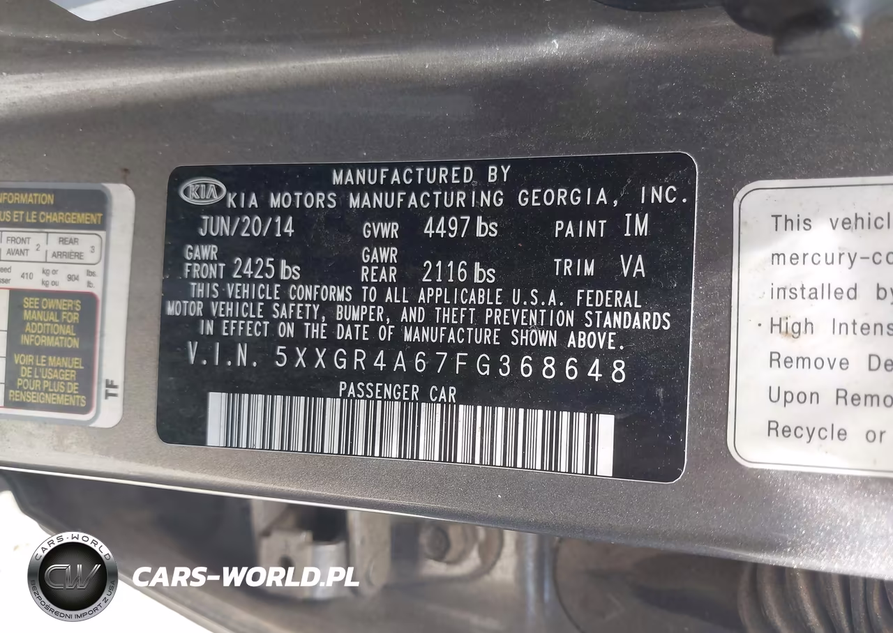 2015 Kia Optima Sxl Turbo VIN:5XXGR4A67FG368648 - 9