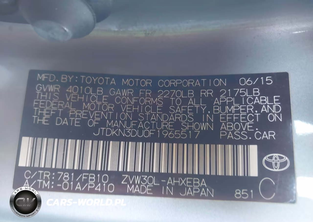 2015 Toyota Prius Two VIN:JTDKN3DU0F1965517 - 9