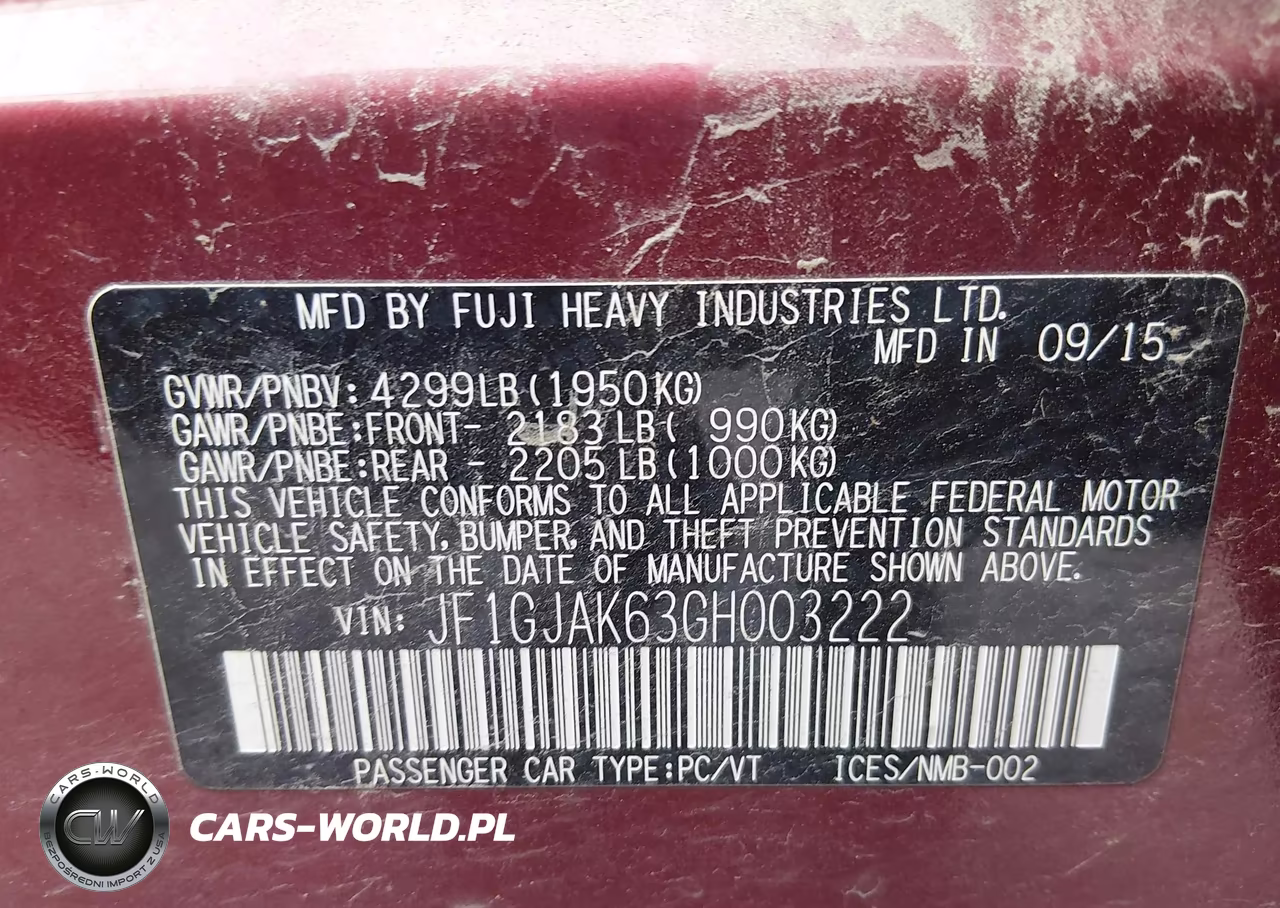 2016 Subaru Impreza 2.0I Limited VIN:JF1GJAK63GH003222 - 9