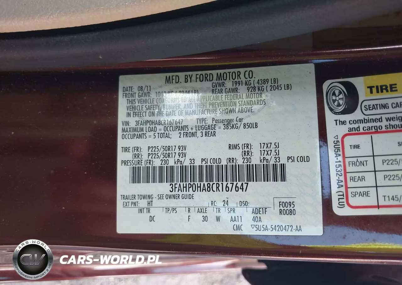 2012 Ford Fusion Se VIN:3FAHP0HA8CR167647 - 9