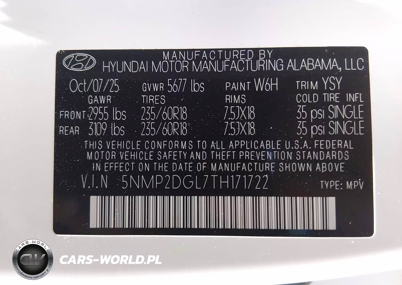 2026 Hyundai Santa Fe Sel VIN:5NMP2DGL7TH171722 - 9