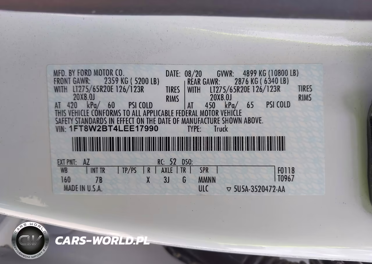 2020 Ford F250 Super Duty VIN:1FT8W2BT4LEE17990 - 8