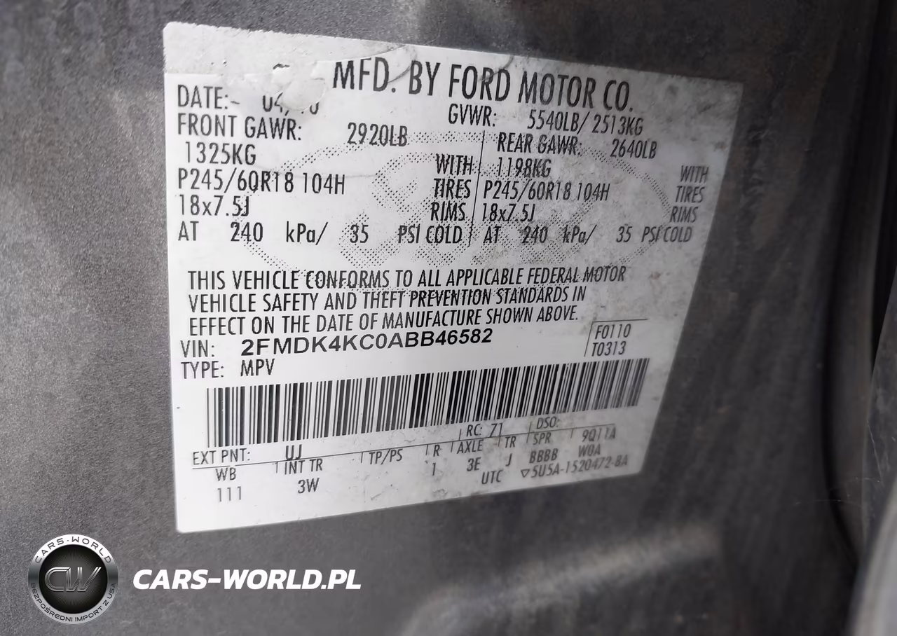 2010 Ford Edge Limited VIN:2FMDK4KC0ABB46582 - 9