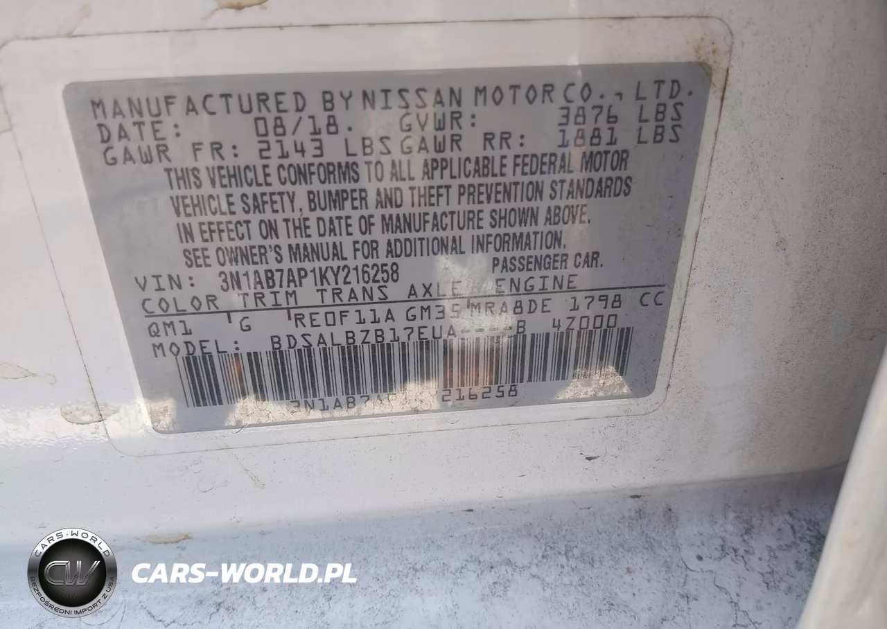 2019 Nissan Sentra S VIN:3N1AB7AP1KY216258 - 9