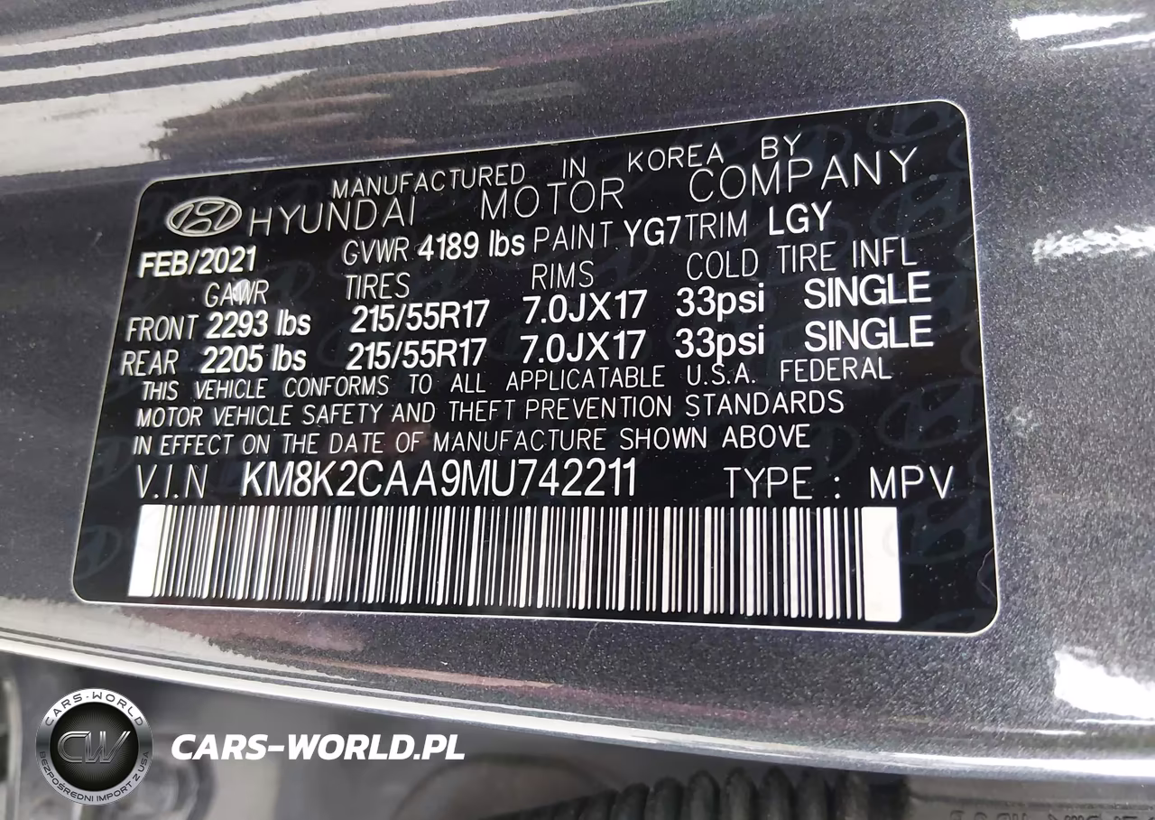 2021 Hyundai Kona Sel VIN:KM8K2CAA9MU742211 - 9