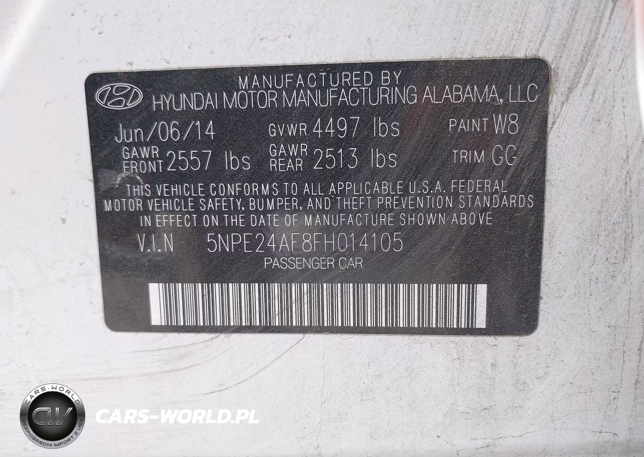 2015 Hyundai Sonata Se VIN:5NPE24AF8FH014105 - 9