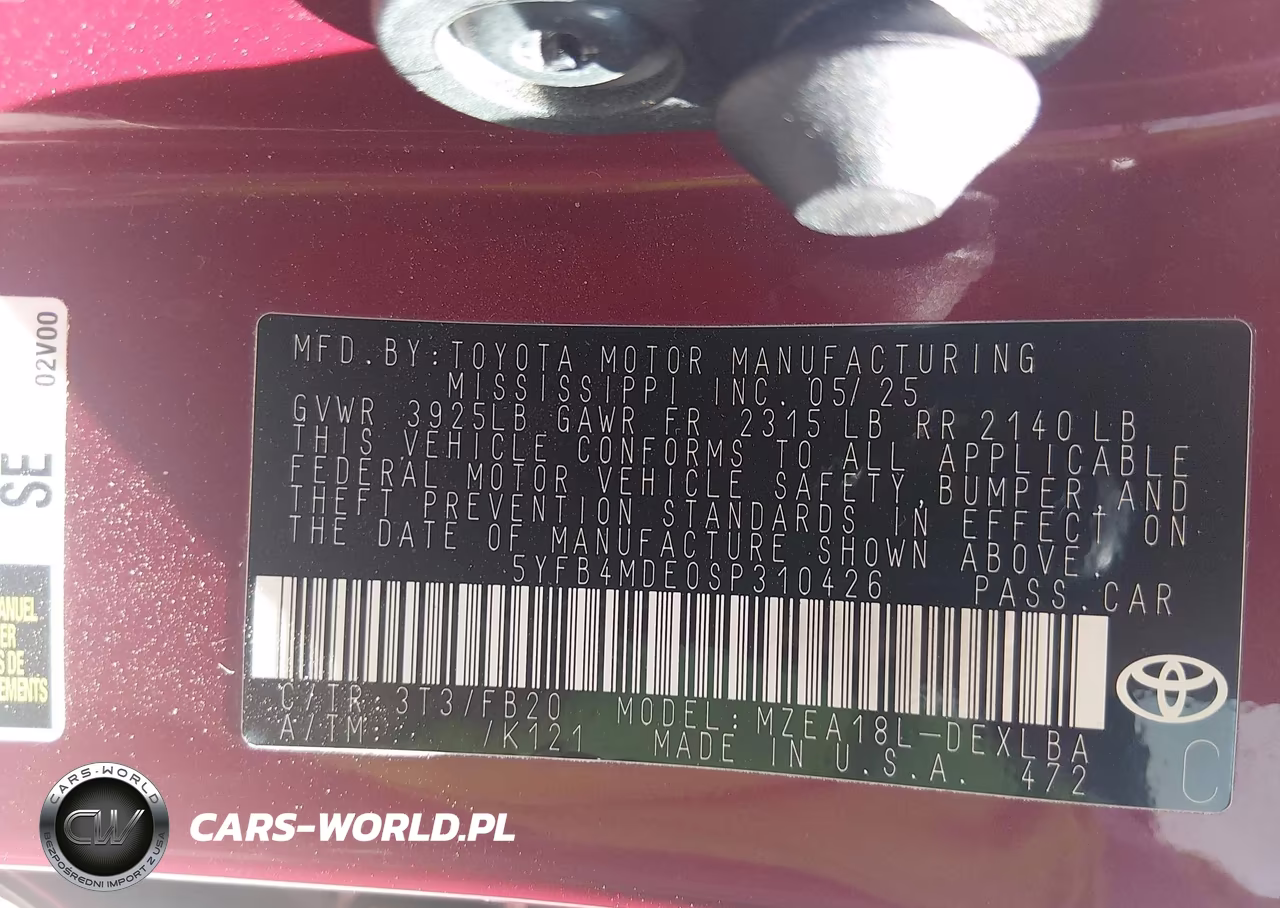 2025 Toyota Corolla Le VIN:5YFB4MDE0SP310426 - 9