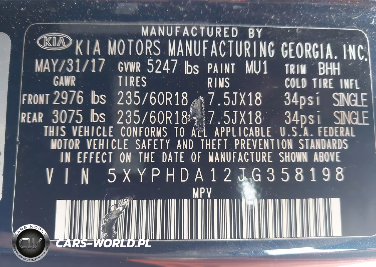 2018 Kia Sorento 2.0T Ex VIN:5XYPHDA12JG358198 - 9