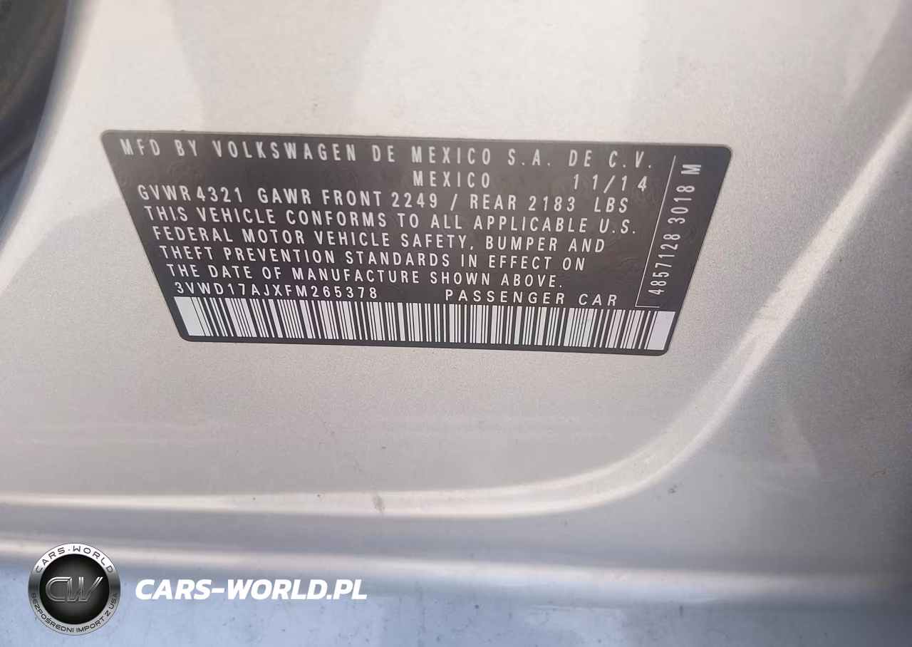 2015 Volkswagen Jetta 1.8T Se VIN:3VWD17AJXFM265378 - 9