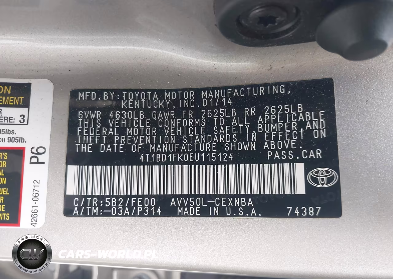 2014 Toyota Camry Hybrid Le VIN:4T1BD1FK0EU115124 - 9