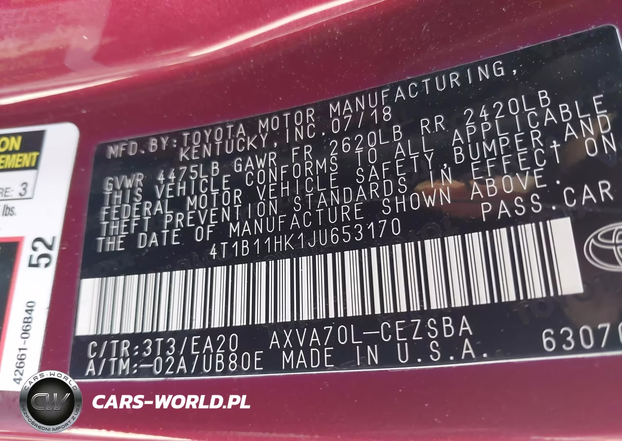 2018 Toyota Camry Se VIN:4T1B11HK1JU653170 - 9