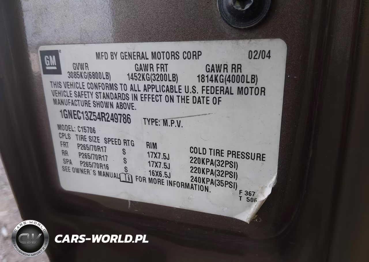 2004 Chevrolet Tahoe Lt VIN:1GNEC13Z54R249786 - 9
