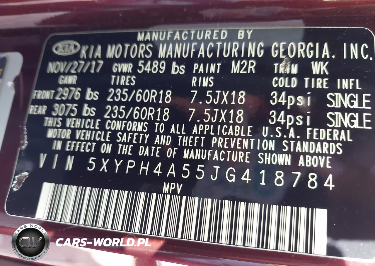 2018 Kia Sorento 3.3L Ex VIN:5XYPH4A55JG418784 - 9