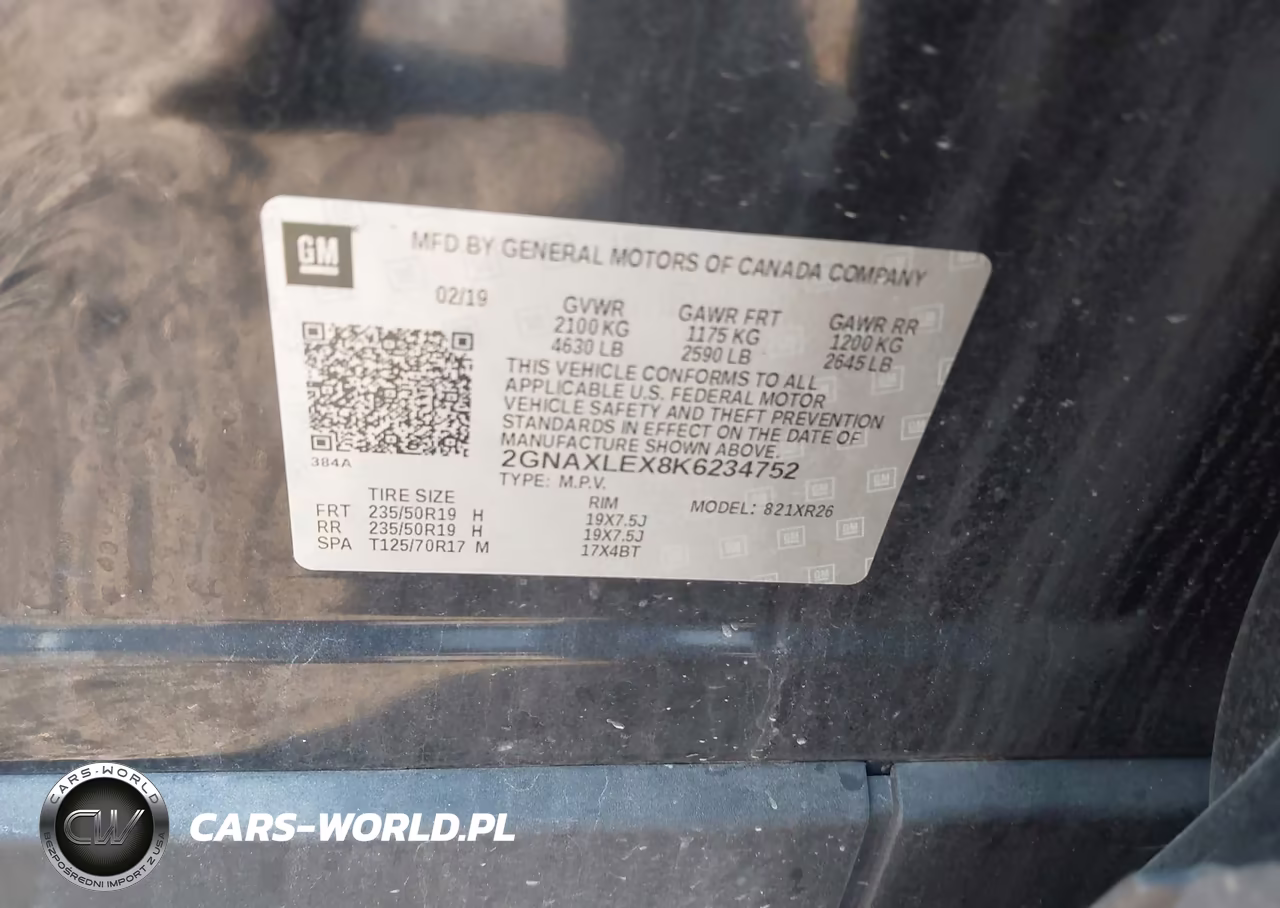 2019 Chevrolet Equinox Lt VIN:2GNAXLEX8K6234752 - 9