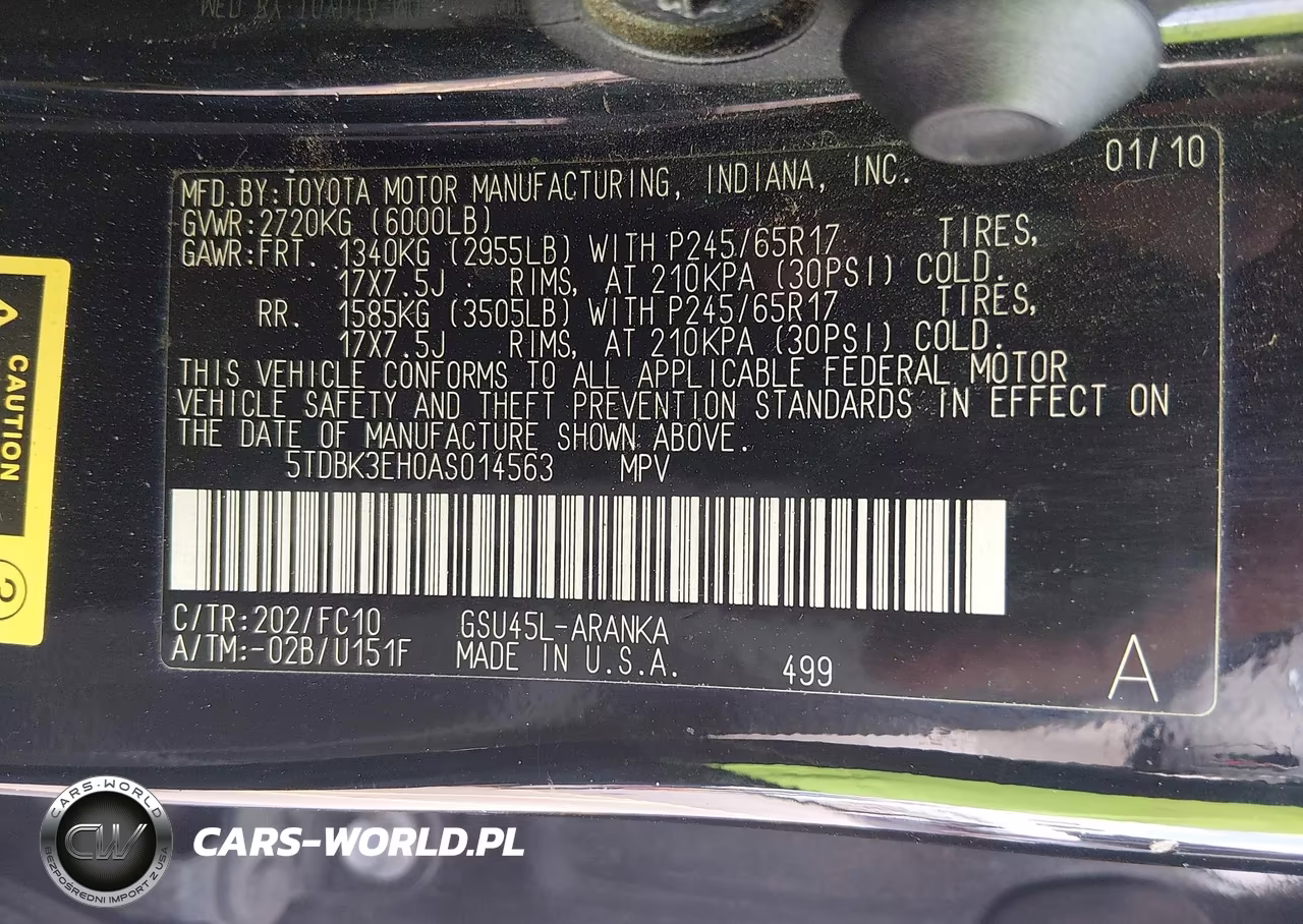 2010 Toyota Highlander Base V6 VIN:5TDBK3EH0AS014563 - 9