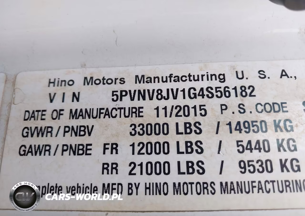2016 Hino Hino 338 VIN:5PVNV8JV1G4S56182 - 8