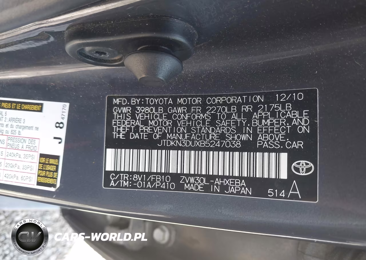 2011 Toyota Prius VIN:JTDKN3DUXB5247038 - 9