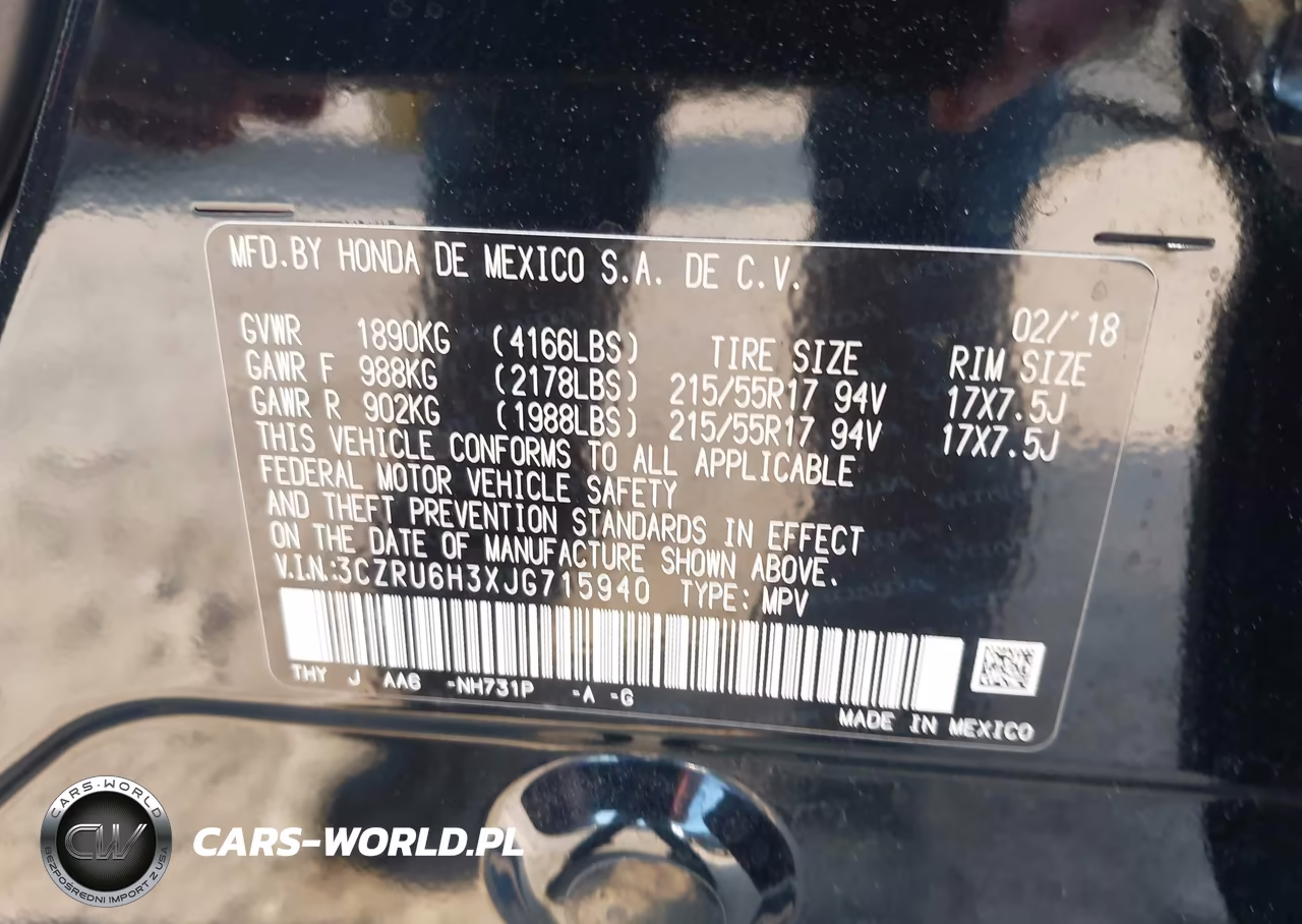 2018 Honda Hr-V Lx VIN:3CZRU6H3XJG715940 - 9