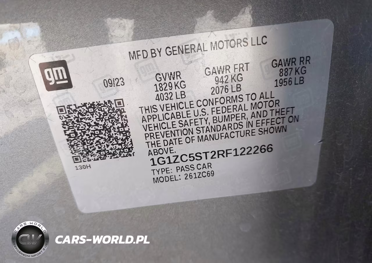 2024 Chevrolet Malibu Fwd 1Fl VIN:1G1ZC5ST2RF122266 - 9
