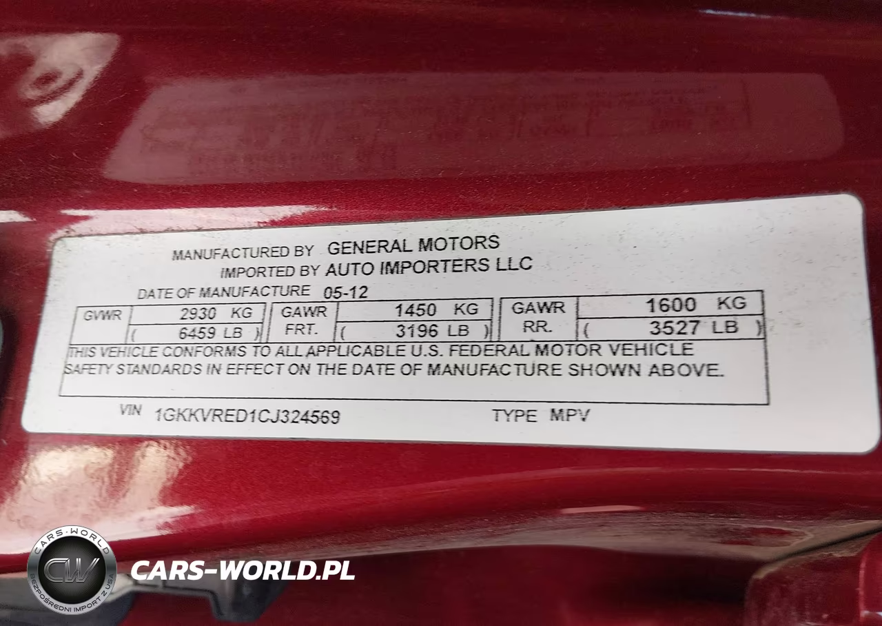 2012 GMC Acadia Slt-1 VIN:1GKKVRED1CJ324569 - 9