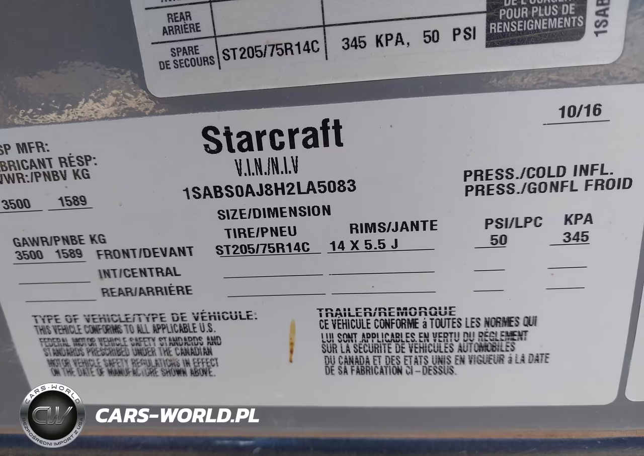2017 Starcraft Travel Trailer VIN:1SABS0AJ8H2LA5083 - 9