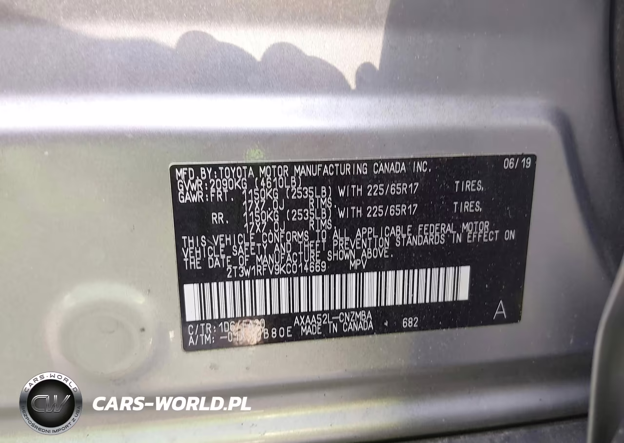 2019 Toyota Rav4 Xle VIN:2T3W1RFV9KC014669 - 9