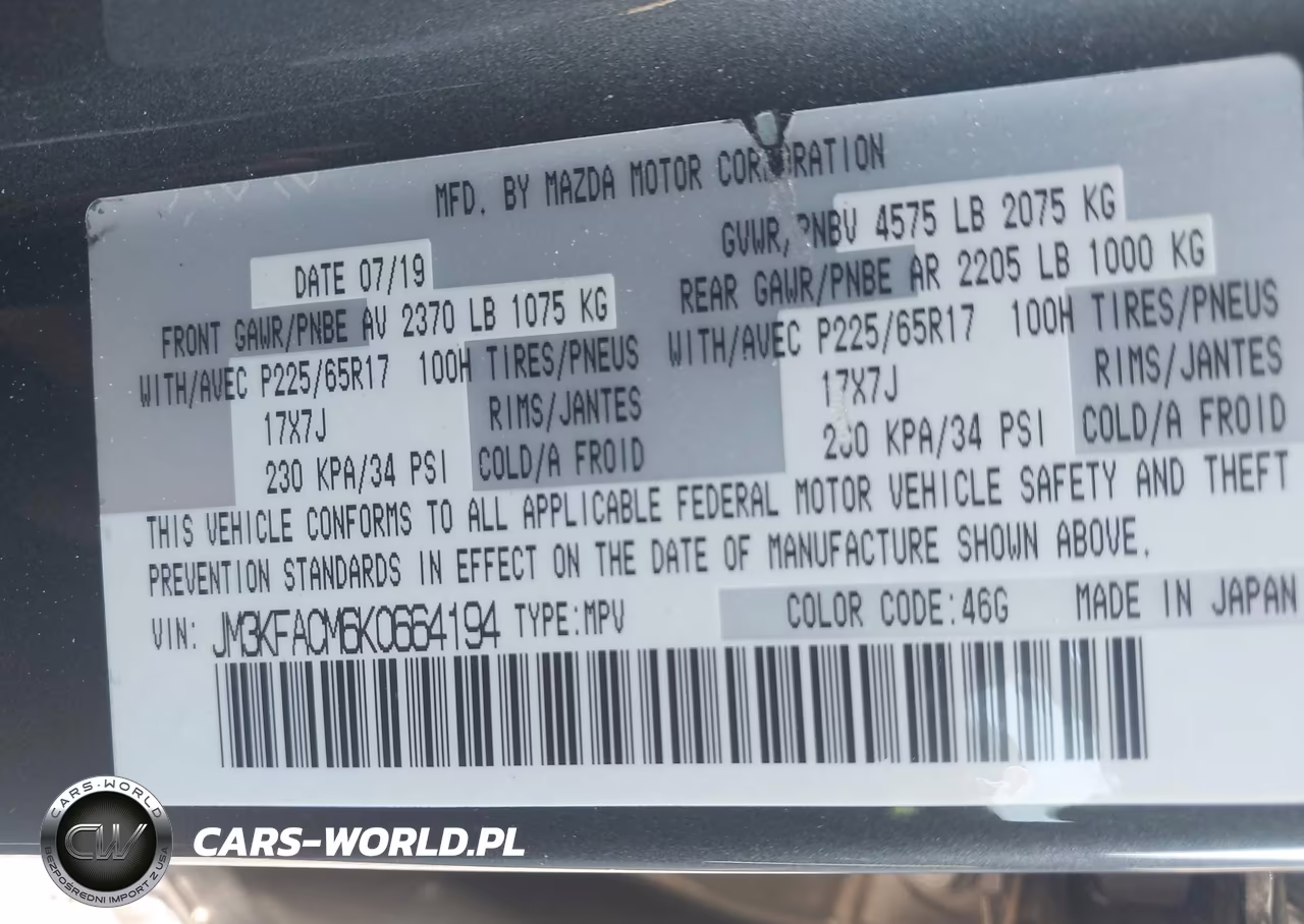 2019 Mazda Cx-5 Touring VIN:JM3KFACM6K0664194 - 9