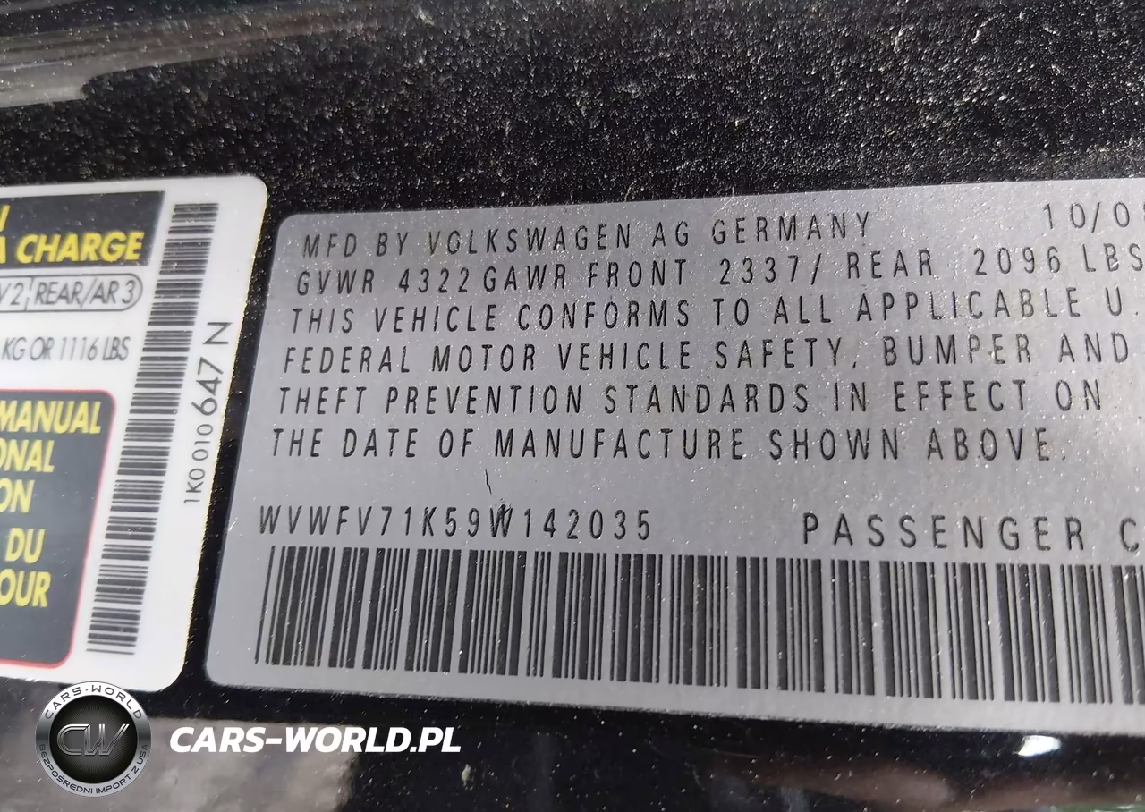 2009 Volkswagen Gti 2-Door VIN:WVWFV71K59W142035 - 9