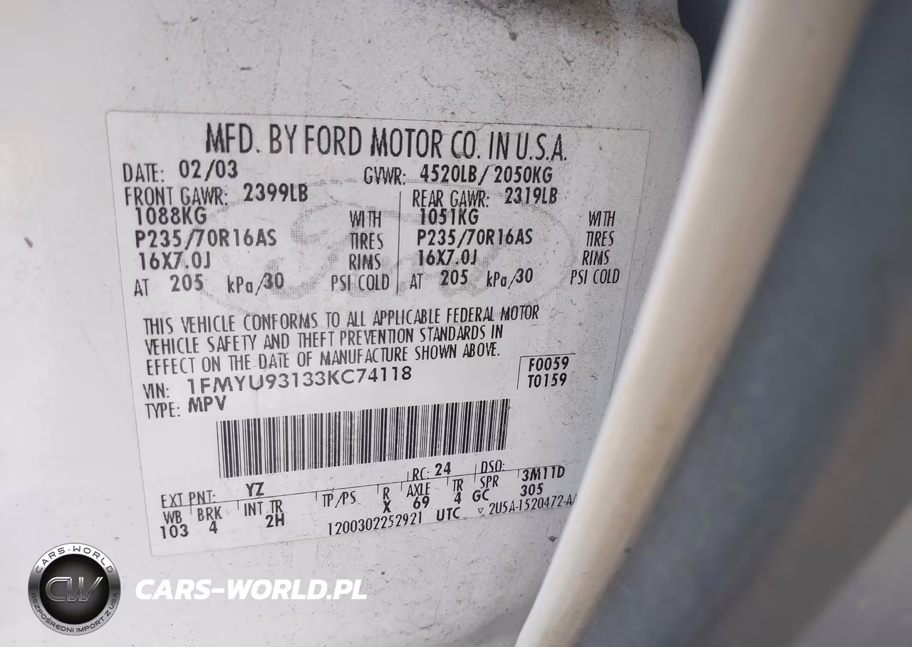 2003 Ford Escape Xlt VIN:1FMYU93133KC74118 - 9