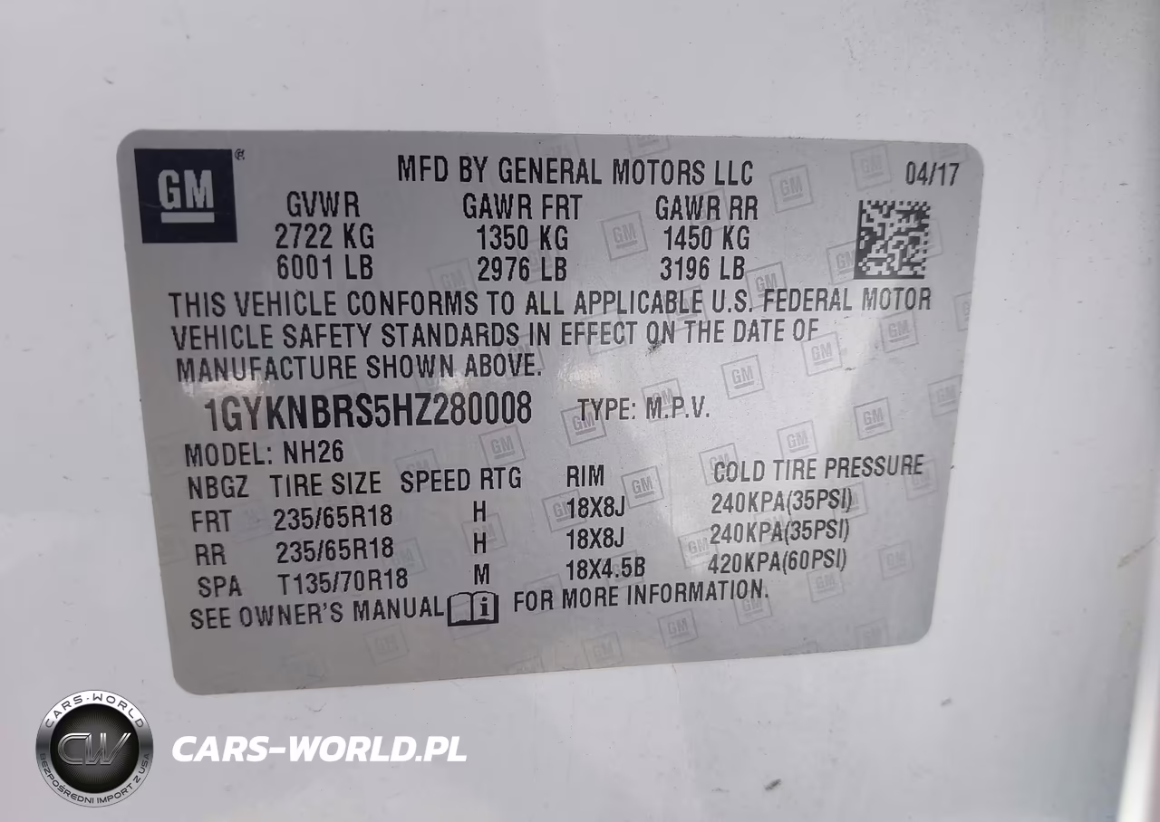 2017 Cadillac Xt5 Luxury VIN:1GYKNBRS5HZ280008 - 9
