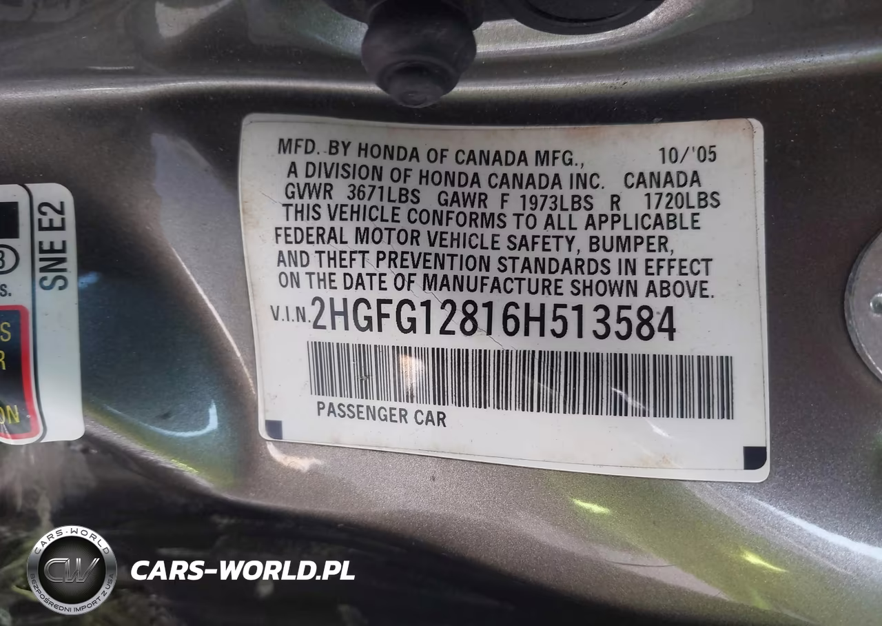 2006 Honda Civic Ex VIN:2HGFG12816H513584 - 9