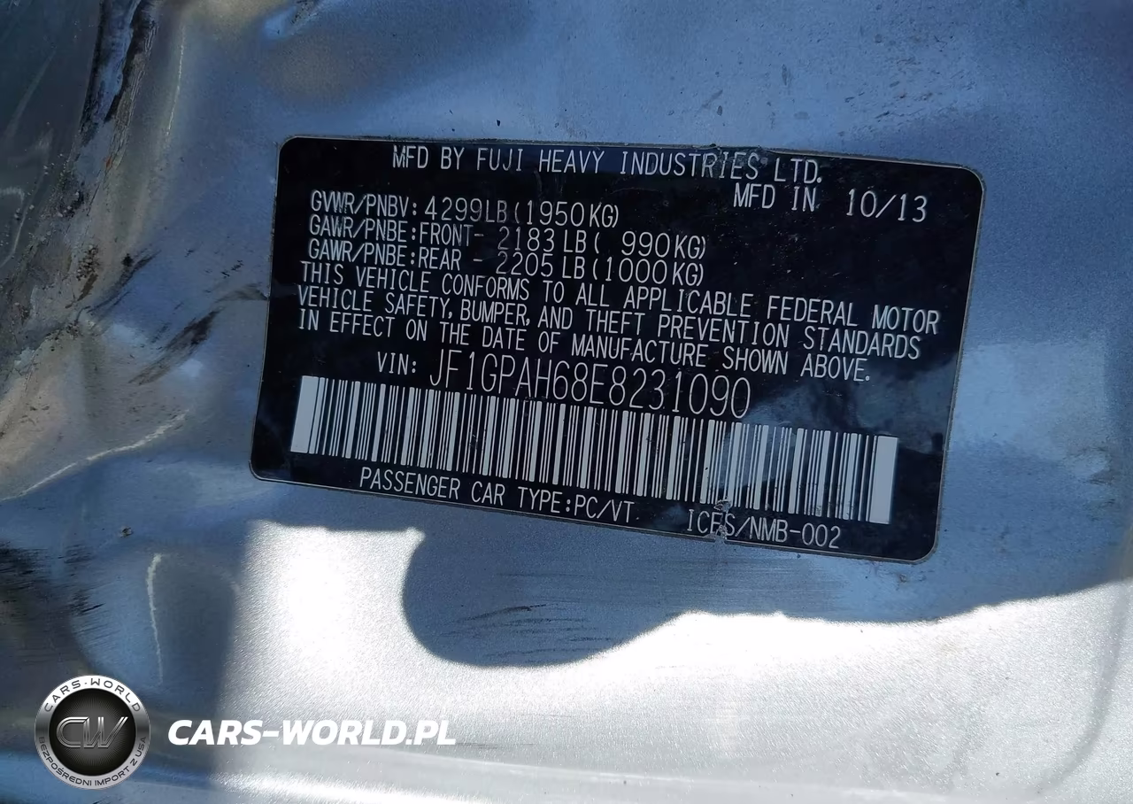 2014 Subaru Impreza 2.0I Limited VIN:JF1GPAH68E8231090 - 9