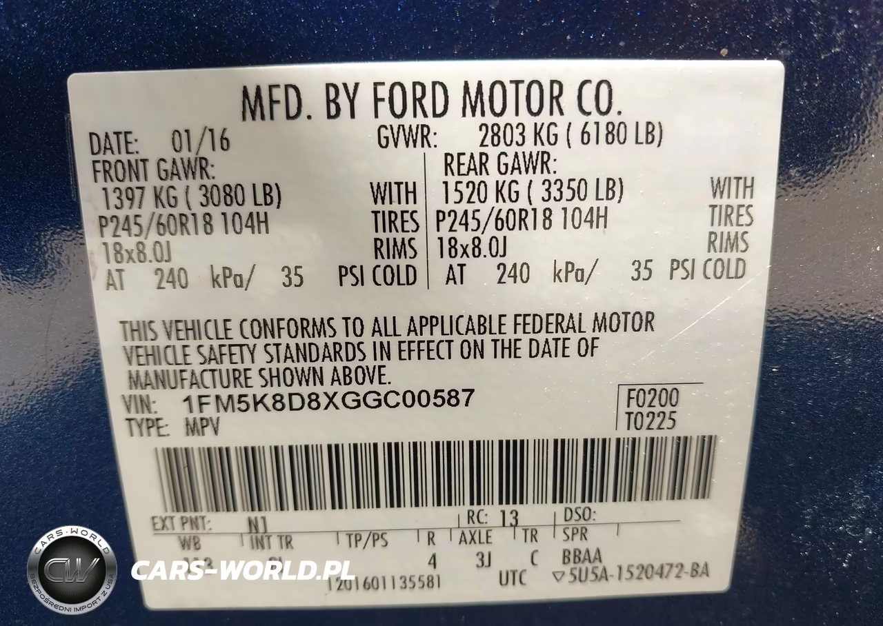 2016 Ford Explorer Xlt VIN:1FM5K8D8XGGC00587 - 9