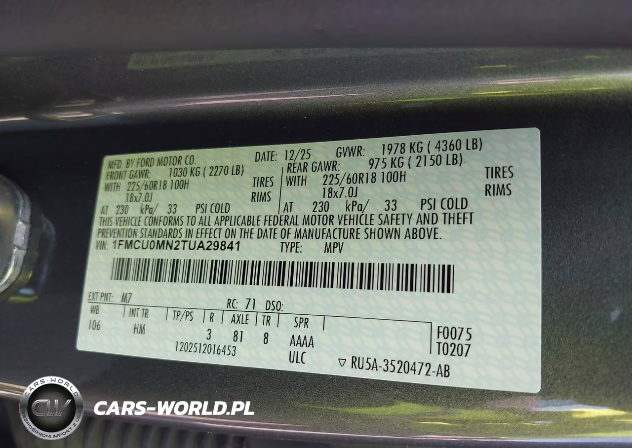 2026 Ford Escape St-Line VIN:1FMCU0MN2TUA29841 - 9
