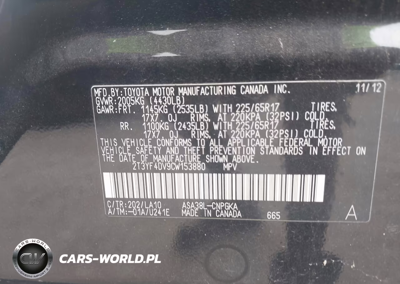 2012 Toyota Rav4 Limited VIN:2T3YF4DV9CW153880 - 9