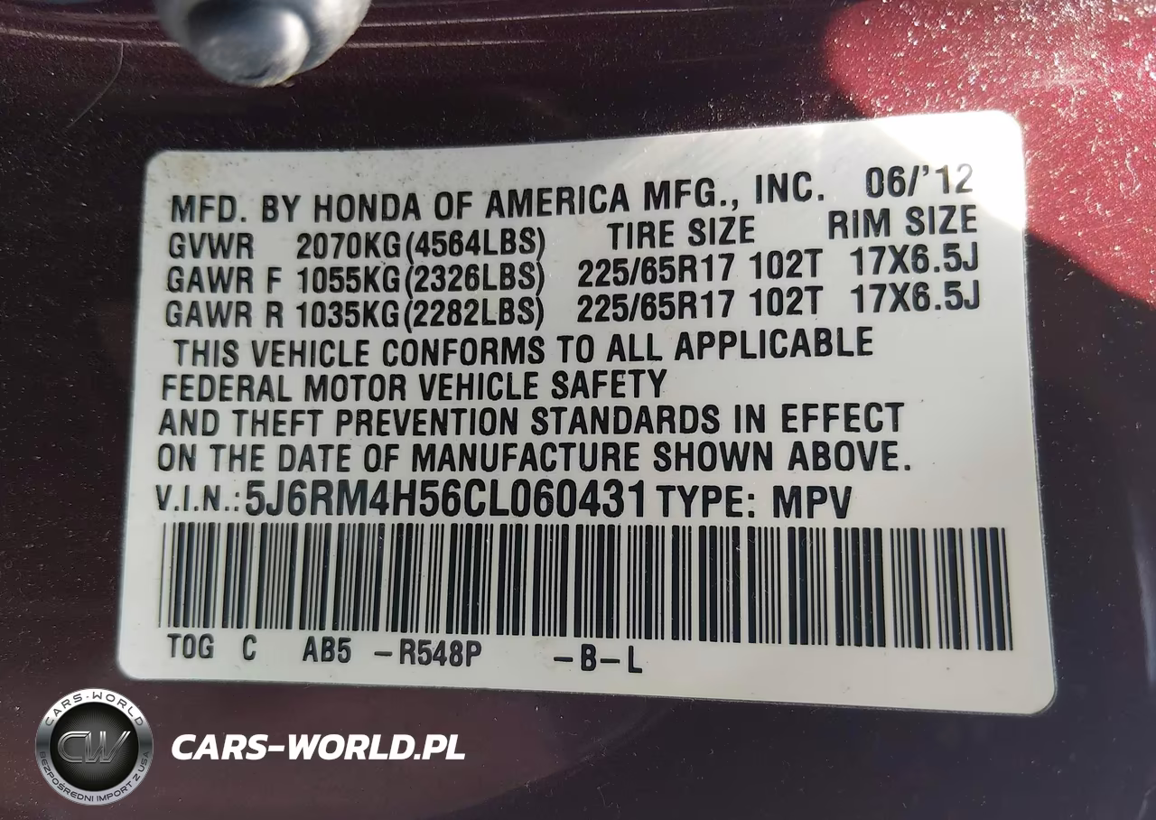 2012 Honda Cr-V Ex VIN:5J6RM4H56CL060431 - 9