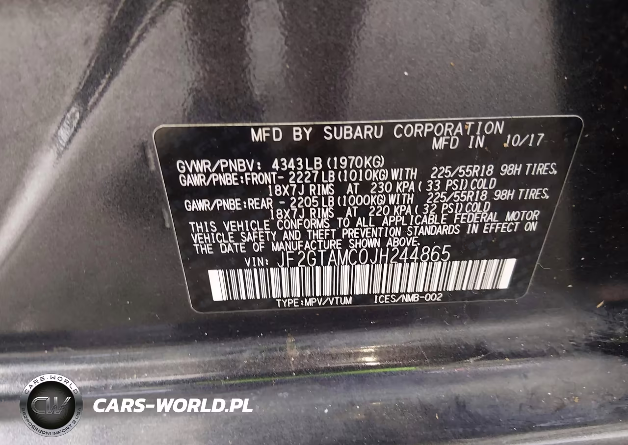2018 Subaru Crosstrek 2.0I Limited VIN:JF2GTAMC0JH244865 - 9