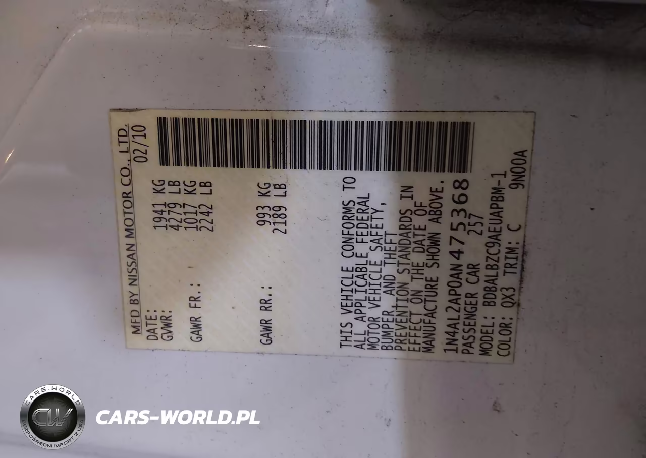 2010 Nissan Altima 2.5 S VIN:1N4AL2AP0AN475368 - 9