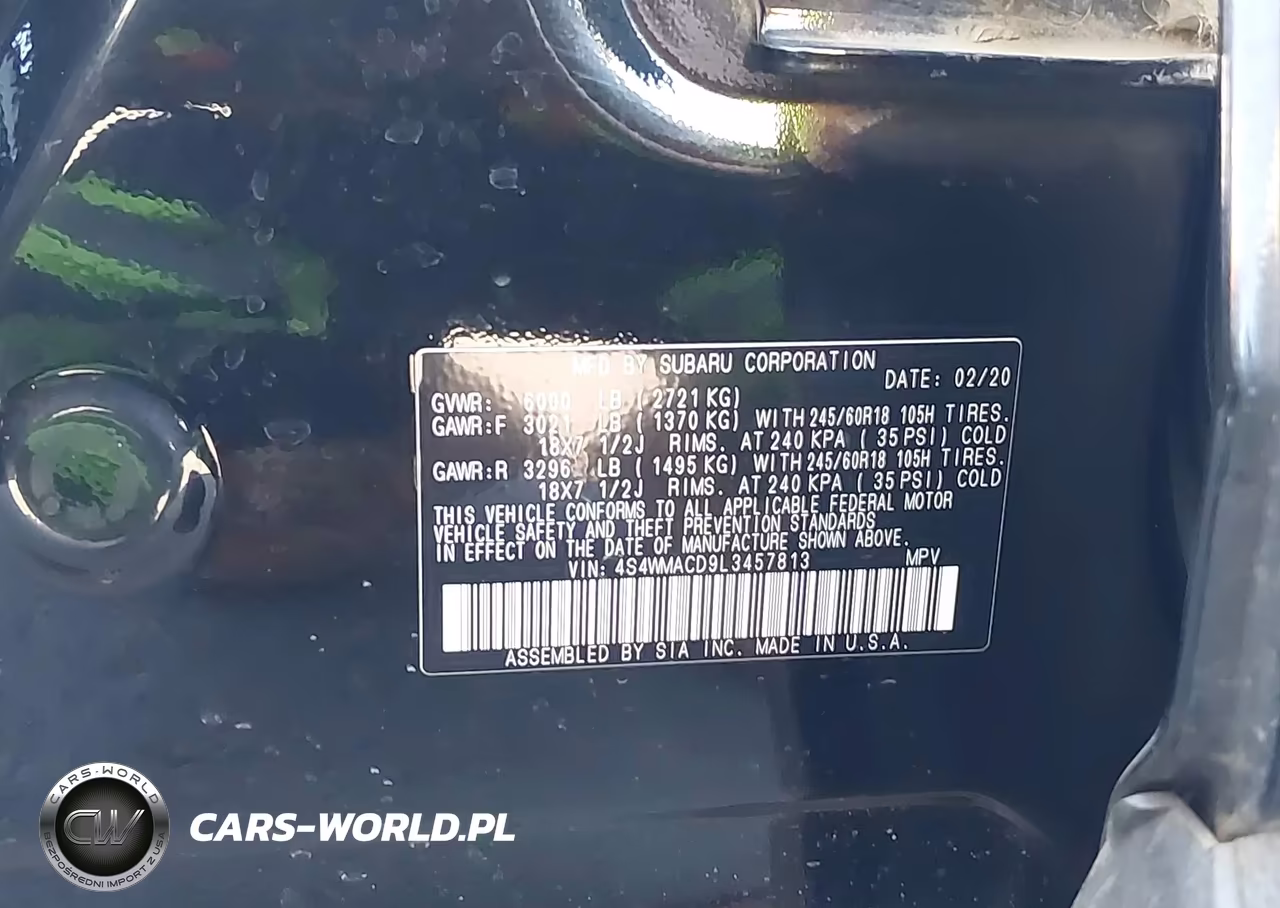 2020 Subaru Ascent Premium VIN:4S4WMACD9L3457813 - 9
